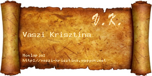 Vaszi Krisztina névjegykártya